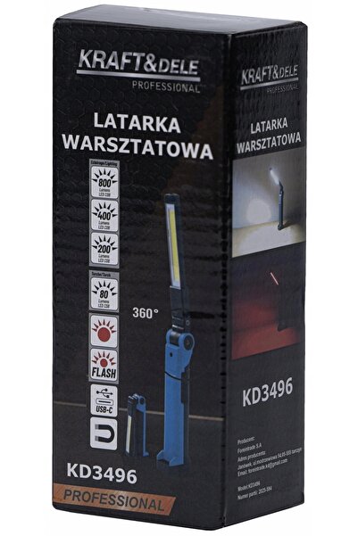 NO BRAND LAMPĂ DE LUCRU LED USB-C 200/400/800LM + LUMINĂ DE AVERTIZARE KD3496