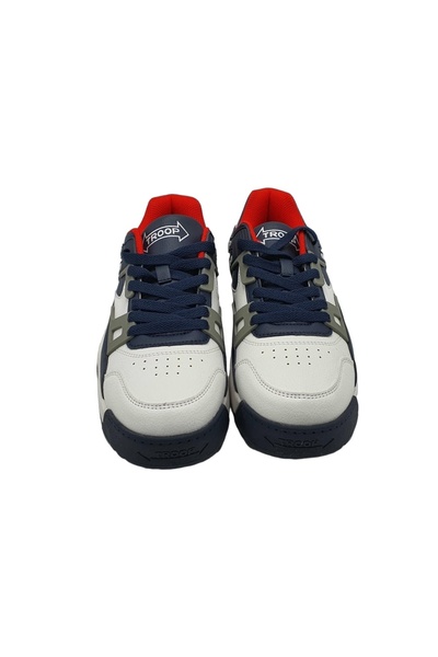 TROOP Adidasi barbati Delta Low, imitatie de piele, alb bleumarin