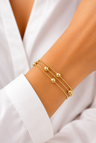 Homies Altın Renk Kadın Bileklik - 14K Gold PVD Kaplama - Şık Tasarım
