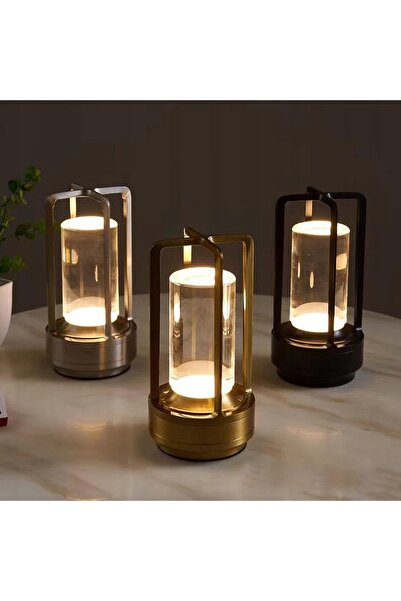 Interlook Lampă de masă LED cu atingere cristalină, lumină de camping