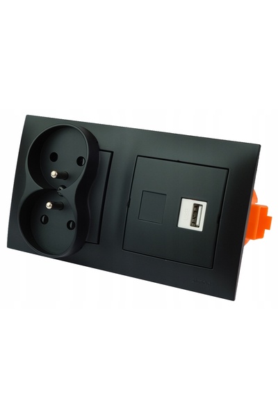 Kontakt-Simon Priză de perete încastrată 1 USB 2x 230V