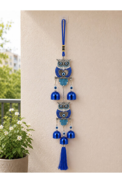Mihristore Metal Nazar Boncuğu Rüzgar Çanı Balkon Süsü Duvar Süsü Hediyelik Süs