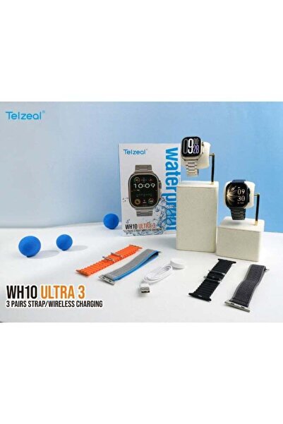TELZEAL WH10 Ultra 3 (3Pair strap/Wireless Charging) Smartwatch cutting-edge ...