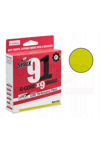 NO BRAND Sufix 91 G-CORE x9 BRAID 0,104mm 4,9kg 150m CHART