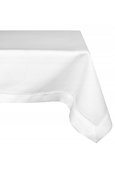 NO BRAND Față de masă elegantă cu model carouri plasă 160x160 alb 240