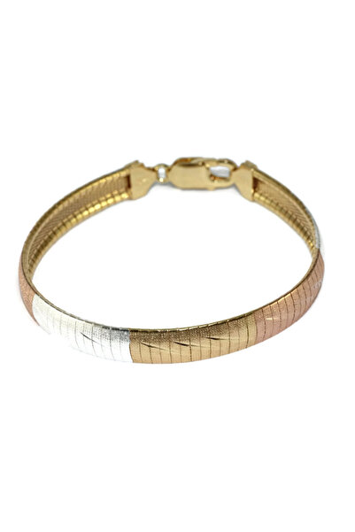 NO BRAND Brățară italiană din argint Cleopatra 18cm 3 culori