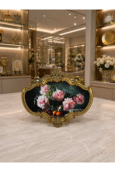 Genel Markalar ESTERHOMEDECOR İçi kadife oval tablo genişlik 49cm yükseklik 41cm
