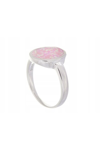 NO BRAND Inel de argint placat cu rodiu, mărimea 11, cu opal de 13mm, cadou