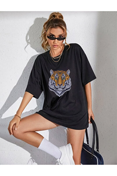 yombaa Kaplan Design Printed Oversize T-Shirt