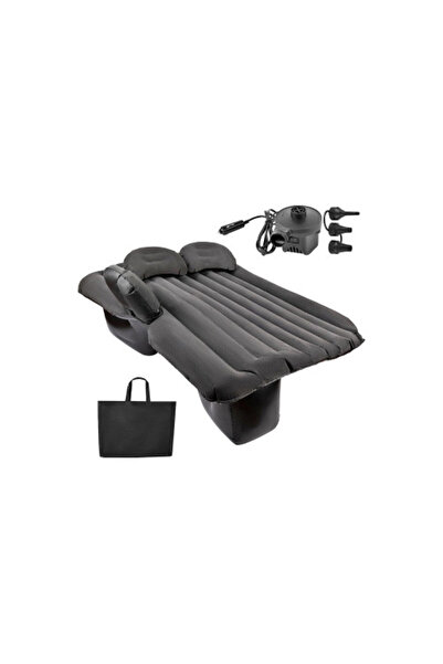 OEM Saltea gonflabila auto bancheta spate cu pompa electrica, 138x85 cm, Negru