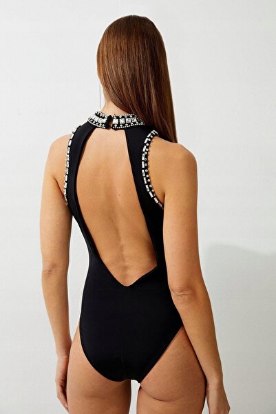 NO BRAND Costum de baie alb decorat, decupat la spate, Cycory Karen Millen 36