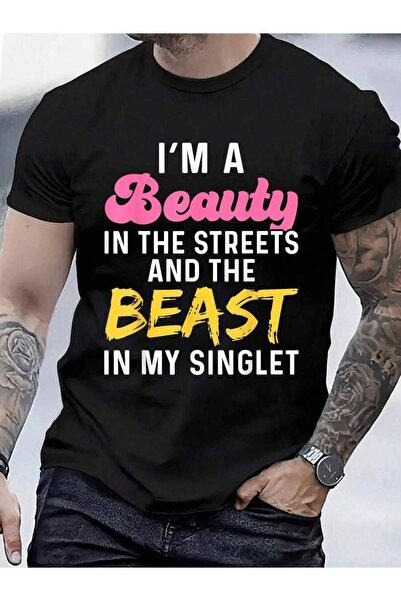 799 تي شيرت من القطن بنسبة 100% بطبعة Beauty The Streets And Beast In My Sing...