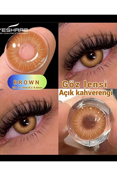 Eyeshop GÖZ LENSİ BROWN AÇIK KAHVERENGİ GÖZ LENSİ DAMARLI KULANIM SÜRESİ 12 AY