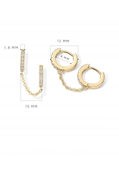 NO BRAND Cercei tip lanț Pavoi 585 din aur (14k) pentru femei |   bijuterii p...