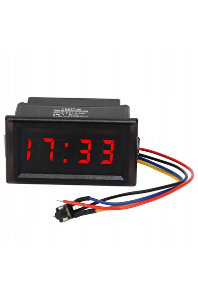 NO BRAND Ceas auto cu afișaj LCD, LED roșu luminos, 4.5-30V, impermeabil