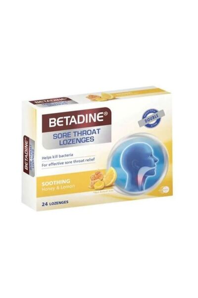 BETADINE Sore Throat Lozenges Honey & Lemon, 24 S