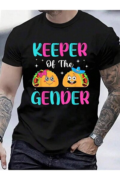LİNA06 تي شيرت مكسيكي 100% قطن - تي شيرت بطبعة "Keeper Of The Gender Taco" لل...