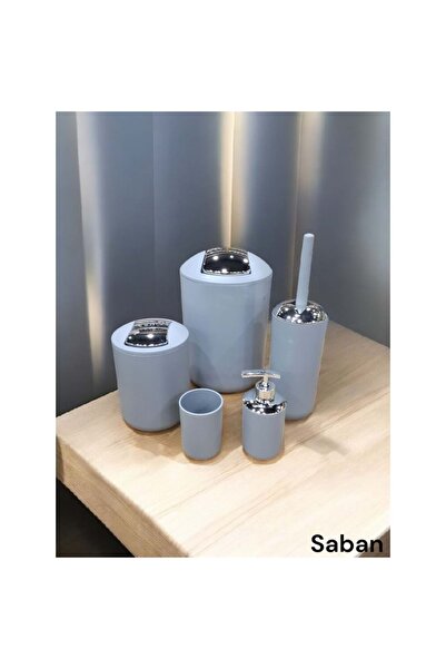Saban konak alışveriş BANYO SETİ AKRİLİK GRİ