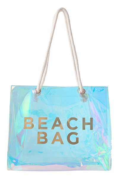 Luzza Bag Hologram Gold Beach Bag Baskılı Plaj Çantası