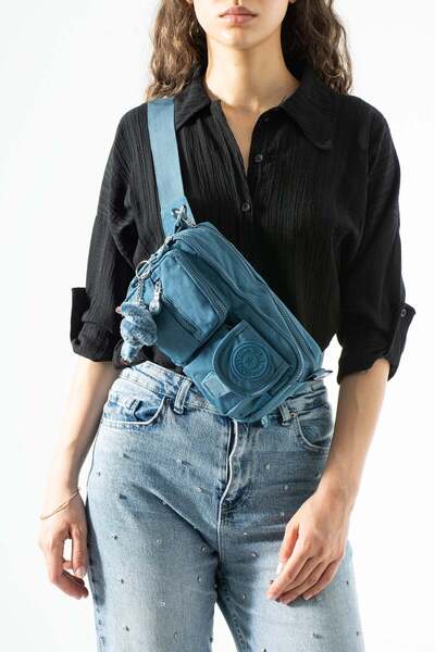 NEMO BAGS Women's Turquoise Body Bag Waist Bag, Shoulder Bag with Strap, Ches...