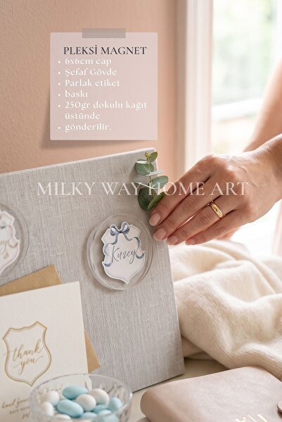 Milky Way Home Art Kişiye Özel İsimli Pleksi Magnet 6 cm – Hoş Geldin Bebek, ...