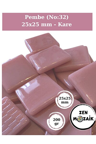 Zen Mozaik Sanatsal Mozaik Çalışmalarınız için 25 x25 mm - Kare Cam Mozaik Taşı