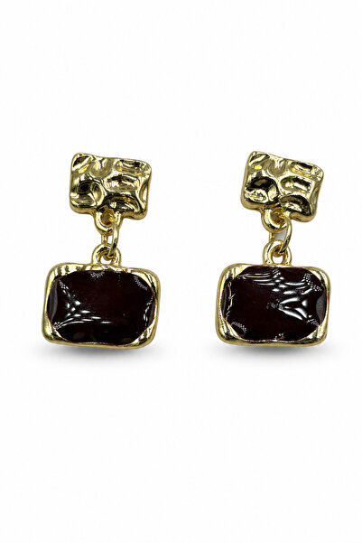 Jack Ferrero Yellow-Toned Textured Square and Burgundy Enamel Detailed Stylis...