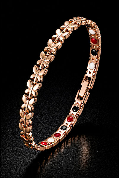 İyyaKee Magnetic Butterfly Motif Women's Bracelet Copper Plated Germanium Neg...