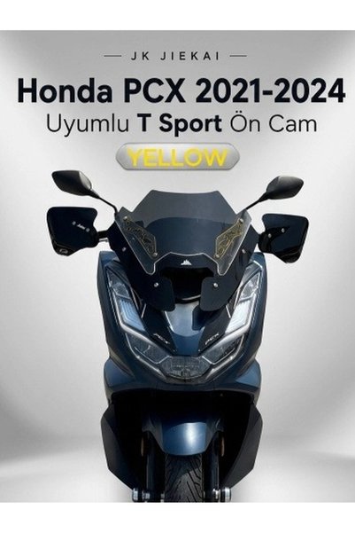 JİEKAİ PCX SPOR CAM 2021-2024 Uyumlu T Sport Ön Cam -YELLOW