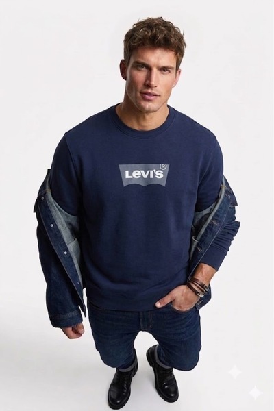 Levi's سويت شيرت رجالي قطني بقصة عادية وطباعة جرافيكية -0157