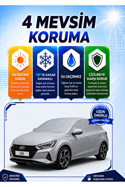 EVAPASS Hyundai i20 Hatchback Su Geçirmez Araba Brandası Oto Branda Araba Ört...