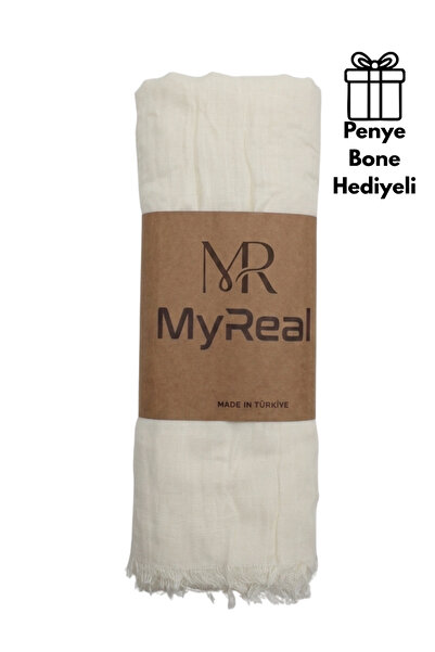 MyReal Bamboo Kraş Shawl - Non-Ironing Natural Texture (90X200 cm)