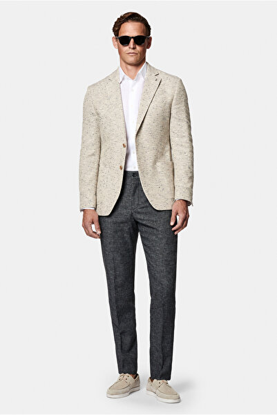 Abdullah Kiğılı 6 Drop Regular Fit Standard Cut Linen Blend Pleated Classic F...