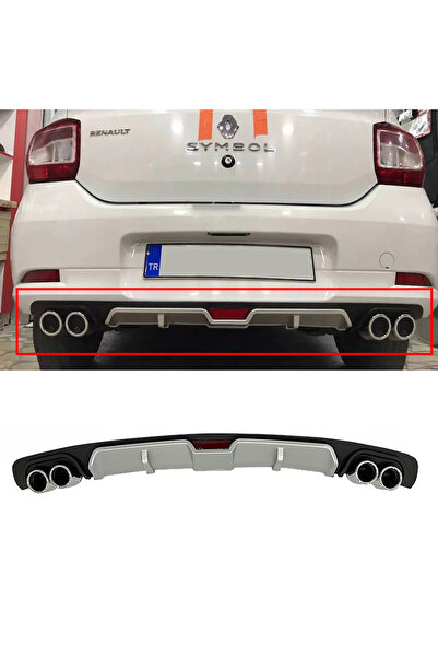 HasAkman Renault Symbol 3 Gri Difüzör 4 Krom Egzoz Görünümlü Difizör Arka Ek ...