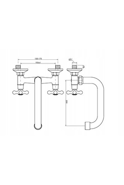 Invena Baterie de chiuvetă cu montaj sub chiuvetă ROMA WYŁEŻKA U 250 BC-25-00S-L