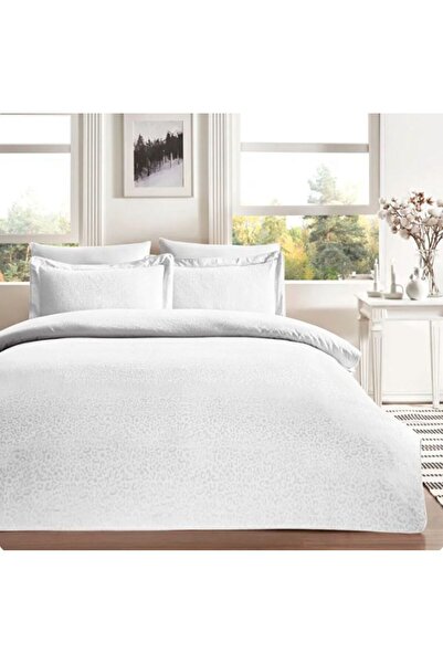 Taç Jakar Pattern Double Duvet Cover Set Leo White