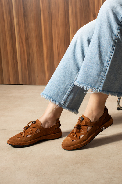 DUXAL SHOES Paige Hakiki Deri Kadın Boncuk Detaylı Tasarım Yazlık Kapalı Sandalet & Ayakkabı