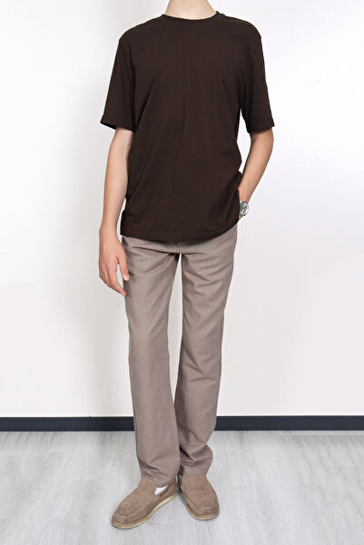 Daniel Voi Men's 100% Linen 5-Pocket Trousers - Safari