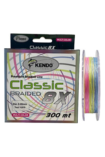 Kendo Classic 8X 300mt 0.20mm 12kg Örgü İp Misina Multi Color