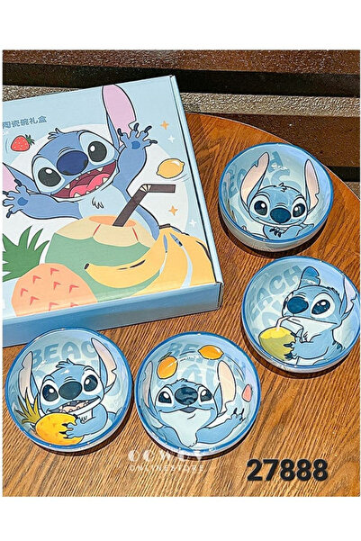Generic Disney Ceramic Tableware Set Featuring Stitch Character Designs