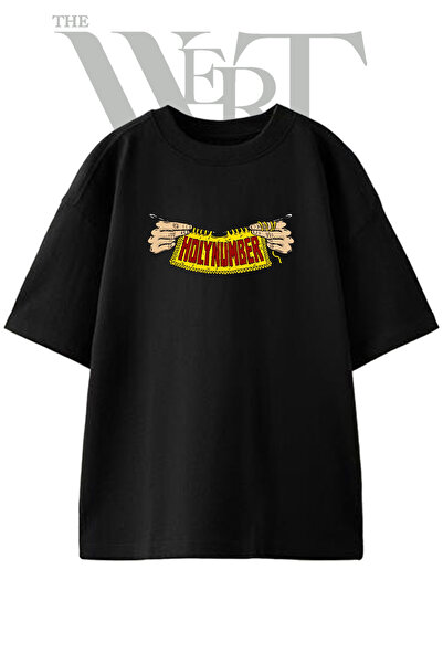 THEWERT El Orgusu Design Printed Unisex Black Oversize T-Shirt