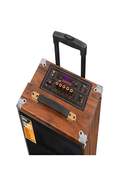 Genel Markalar Bluetooth hoparlör kahverengi 50W süper bass kumandalı mikrofonlu karaoke 5-10 saat