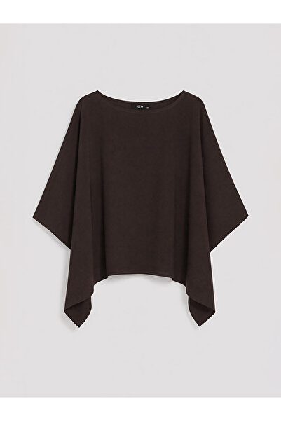 LC Waikiki Brown Plus Size Bat Sleeve Blouse