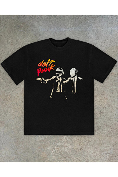 Grafftee Clothing Daft Punk Pulp Fiction Printed Unisex Oversize T-Shirt