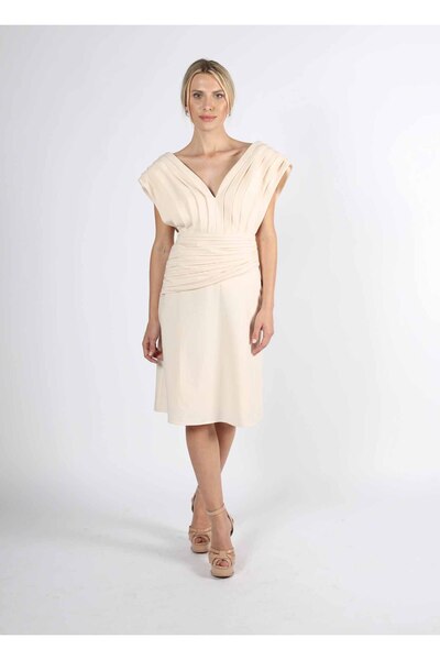 2TRENDY Elegant Evening Dress Without Sleeves with V-Neck