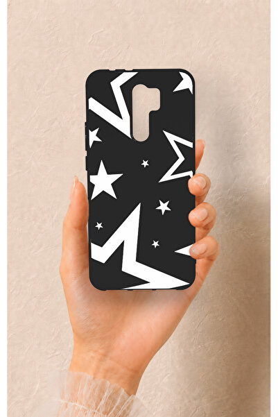 Vip Case Redmi 9 Uyumlu Siyah Mega Star Desenli Silikon Kılıf