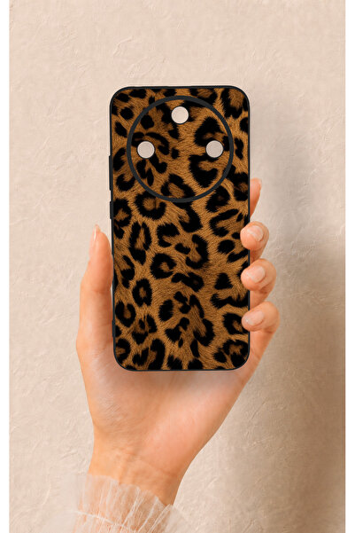 Vip Case Honor Magic 8 Lite Uyumlu Koyu Leopar Deri Desenli Silikon Kılıf