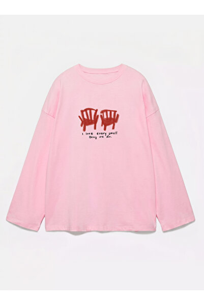 Disante 100% bumbac, cu potrivire oversize, imprimat pe laturi - tricou cu mâ...