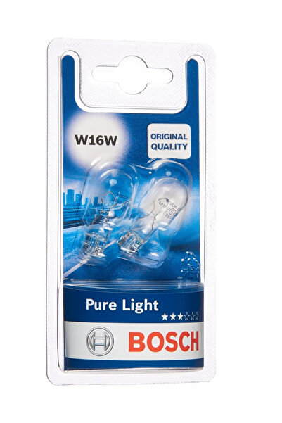 Bosch W16W (955) Pure Light Araba Ampulü - 12 V 16 W W2,1x9,5d - 2 Ampul