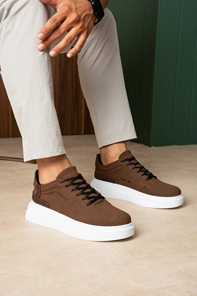 Zerenyus ZRC2635 - Yüksek Kalite Yüksek Taban Erkek Sneaker Acı Kahve Süet
